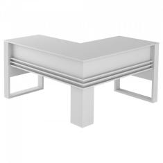 Mesa Angular para Escritório Charme Espresso Móveis Branco