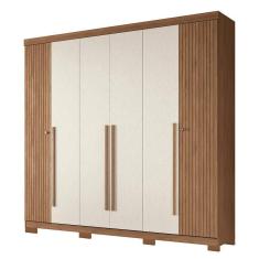 Guarda Roupa Casal Buriti Ripado 6 Portas com Pés - Santos Andirá