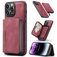 Capa de celular para iPhone 14 Pro 6,1 polegadas com protetor de tela de vidro temperado e suporte para cartão de crédito com zíper celular de couro iPhone14Pro 5G i i-Phone i14 iPhone14 14Pro