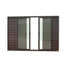 Janela Veneziana Confort 6 Folhas Vidro Liso 120cm X 150cm Brimak