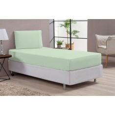 Jogo de lençol solteiro em algodão com elástico tecido 180 fios com tr