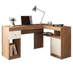 Mesa De Computador Com Porta Nilo Buriti Off White - Caemmun