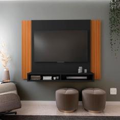 Painel Tokyo Para Tv Até 43 Com 02 Nichos Preto/ripado