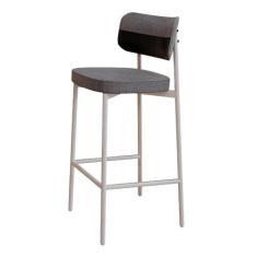 Banqueta Alta Tecido Sintetico Alloa Est. Branca - Compace Decor