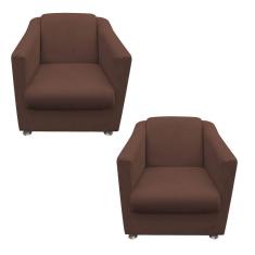 Kit 02 Poltronas Decorativa Bia Corano Marrom