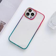 Capa de telefone transparente transparente colorida a laser gradiente de luxo para iPhone 14 13 12 Pro Max 14 Plus lente de metal capa de acrílico rígido, b, para iPhone 13 Pro