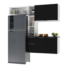 Cozinha Compacta com Armário e Balcão Mp2005 Sofia Multimóveis Branca/preta