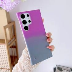 Capa ultrafina gradiente colorida fosca à prova de choque para Samsung Galaxy S23 S22 S21 S20 Plus Capa de plástico rígido ultra sem moldura, cinza roxo, para Samsung S20