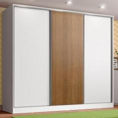 Guarda Roupa Infantil 100% MDF Madesa Logan 3 Portas de Correr - Branc