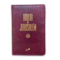 Bíblia Sagrada Jerusalém - Zíper - Vinho - Paulus