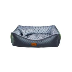 Cama Para Cachorro Retangular Em Corino + Poliéster Azul Lv Grande (g) 50 X 65 Cm