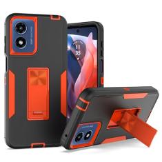 Asdsinfor Capa para Motorola G Play 2024 4G, capa traseira de policarbonato + TPU, suporte magnético, resistente, grau militar, híbrida, à prova de choque, capa protetora de corpo inteiro para Moto G