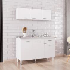 Cozinha Compacta 6 Portas 1 Gaveta Chic Poquema - Branco