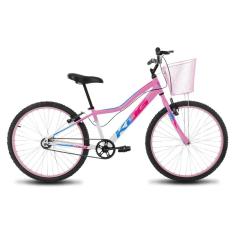 Bicicleta Infantil Feminina Aro 24 KOG Alumínio Com Cestinha-Feminino
