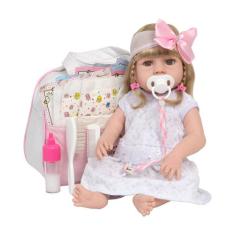 Bebê Reborn Loira Menina Princesa 46cm Com Kit Acessórios - Cegonha Re