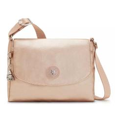 Bolsa Kipling Tamia Transversal Gold Charm Metalica