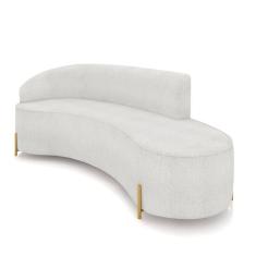 Sofá 4 Lugares Orgânico 220cm Pé Dourado Morgan Bouclê Cinza D03 - D`rossi