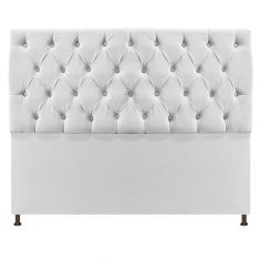 Cabeceira Sofia 195cm King Size Suede Branco