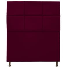 Cabeceira Estofada Damares 90cm Solteiro Botonê Suede Bordô