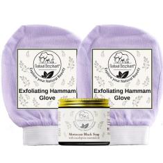 Sabonete Natural Elephant Moroccan Black 200g com luva de banho turco