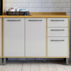 Balcão de Cozinha com Tampo 3 Portas 2 Gavetas 120 cm Áustria Valdemóv