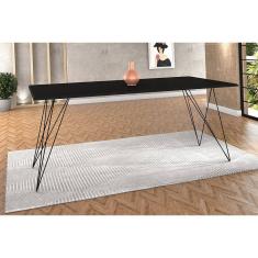 Mesa De Jantar Trama Plus Base Preta Com Tampo Preto 150 X 90 - New Green