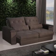 Sofá 3 Lugares 2,30m Retrátil e Reclinável West Bom Pastor, Marrom Vel