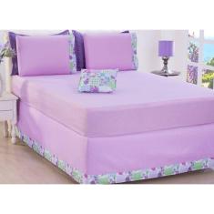 Jogo De Lençol Queen Size 05 Peças Lilas