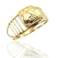 Anel de ouro 18k chapinha escrava - Elegancy Joias, 17