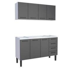 Cozinha Completa Gabinete Para Pia 150 e Armário Aéreo Juno/Apolo 4 Ga