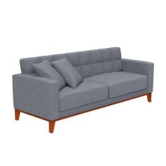 Sofá 3 Lugares Norra Capitonê Cinza - Mobly