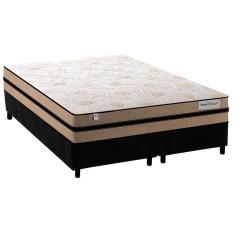 Cama Box Queen: Colchão Molas Ensacadas Plumatex Masterpocket Smart Milano + Base Black(158X198)
