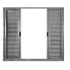 Janela De Alumínio Veneziana 100x200cm 6 Folhas Brilhante