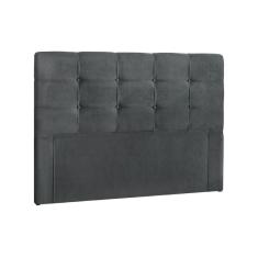 Cabeceira Estofada Cama Box Clean Plus Casal Suede Cinza 138x140x120cm Simbal