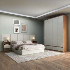 Guarda Roupa 180 Cm Com 4 Portas Quarto Freijó Off White