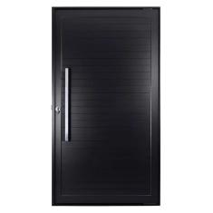 Porta De Aluminio Lambril Pivotante 220x100cm Com Puxador Preto