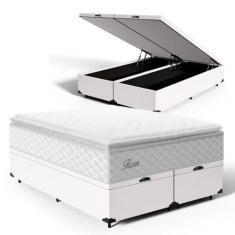 Cama Box Baú com Colchão de Molas Ensacadas Pillow Top Flora Queen 158