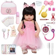 Boneca Reborn Bailarina Morena 46cm Com Pelúcia 24 Itens - Cegonha Reb