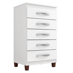 Cômoda Cannes 5 Gavetas Branco - Incorplac