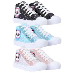 Kit 3 Pares Tênis Feminino Infantil Panda Botinha Menina - LUKYS, Pret