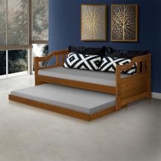 Sofá Cama Com Cama Auxiliar Castanho Texas - Cor: Marrom