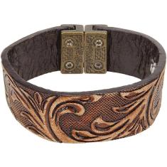 Pulseira Fabricada em Couro Bordado - Pyramid Country 16965