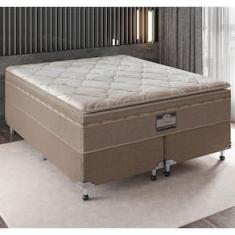 Cama Box King Size Portobel Potenza Platinum com Molas LFK e Pillow Top 74x193x203cm - Bege Claro