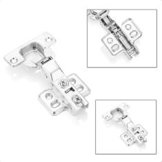 Dobradiça Anti-Impacto Bumper Flat Curva 95mm - Aço Cromado