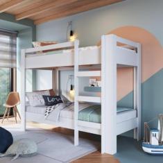 Beliche Infantil Slim com Colchões Inclusos Branco