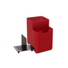 Organizador de Pia Single Coza 8 x 10,5 x 12,1 cm, Vermelho Bold, Coza