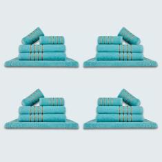 Jogo De Toalhas 20 P?s Cole??o Montreal 100% Algod?o Verde Aqua