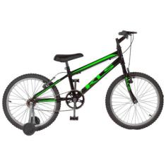 Bicicleta Aro 20 Kls Free Freio V-Brake Mtb Com Roda Lateral, Preto, V