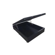 Cama Box Baú Casal 138 Bello Box - Tecido Sintético Preto