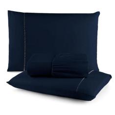 Jogo De Lençol Queen 3 Peças Ponto Palito 400 Fios Micropercal A PRONT